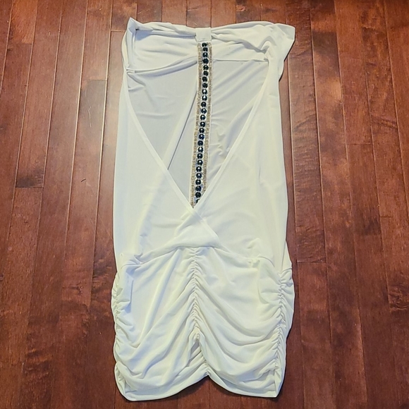 White Halter Mini Dress - Picture 2 of 3